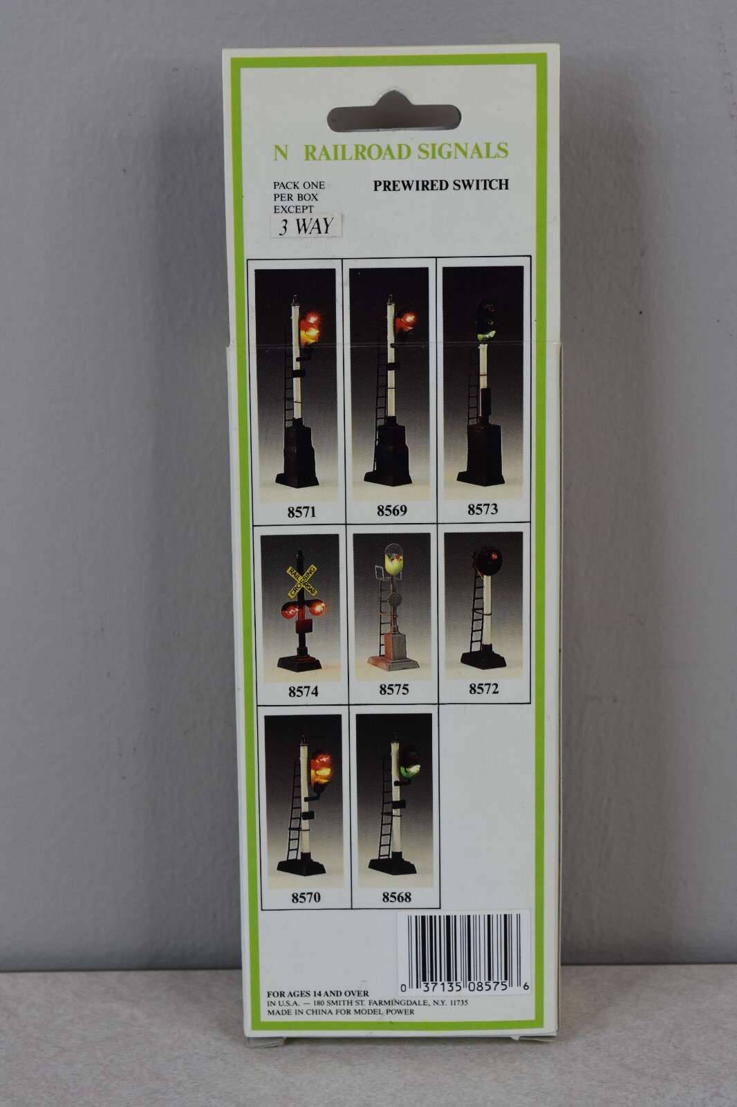 (Lot 909) N Scale Model Train Model Power Railroad Signal with 3 Way