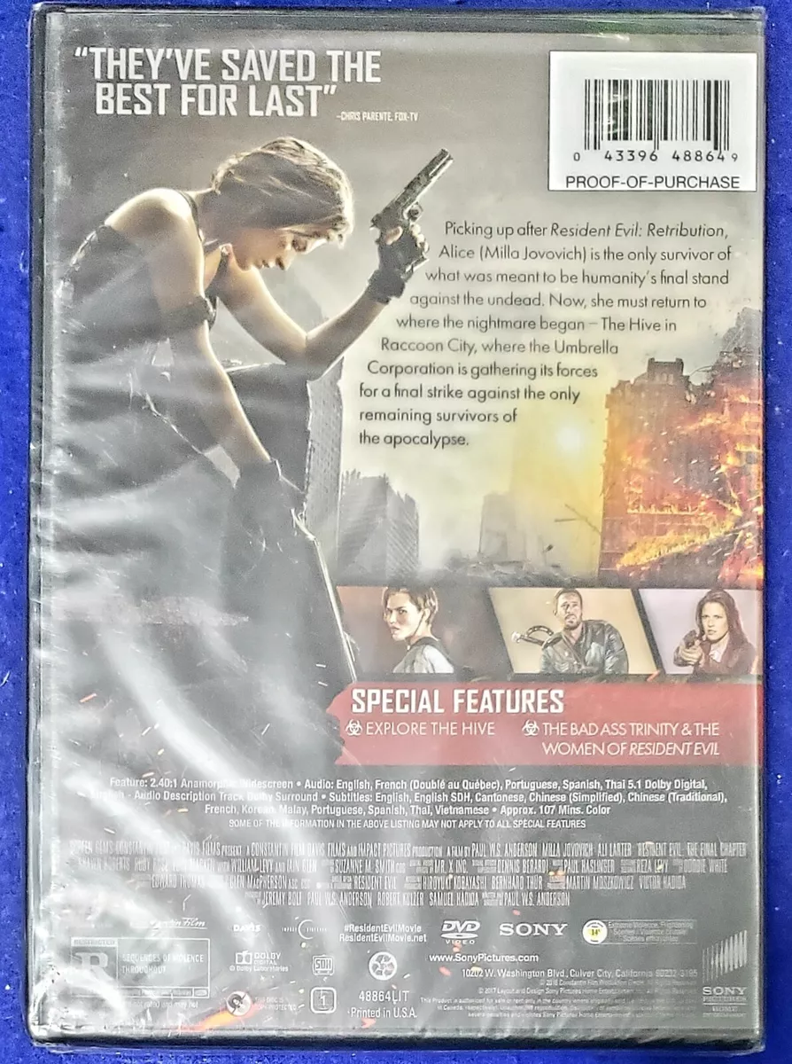 Resident Evil - The Final Chapter (DVD, 2016) for sale online