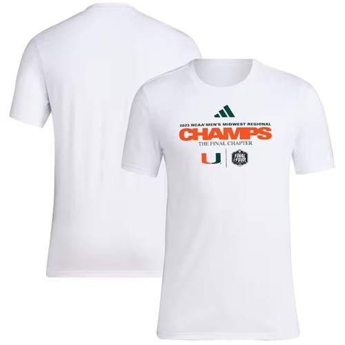 Adidas White Miami Hurricanes 2023 NCAA Men’s Basketball March Madness T Shirt