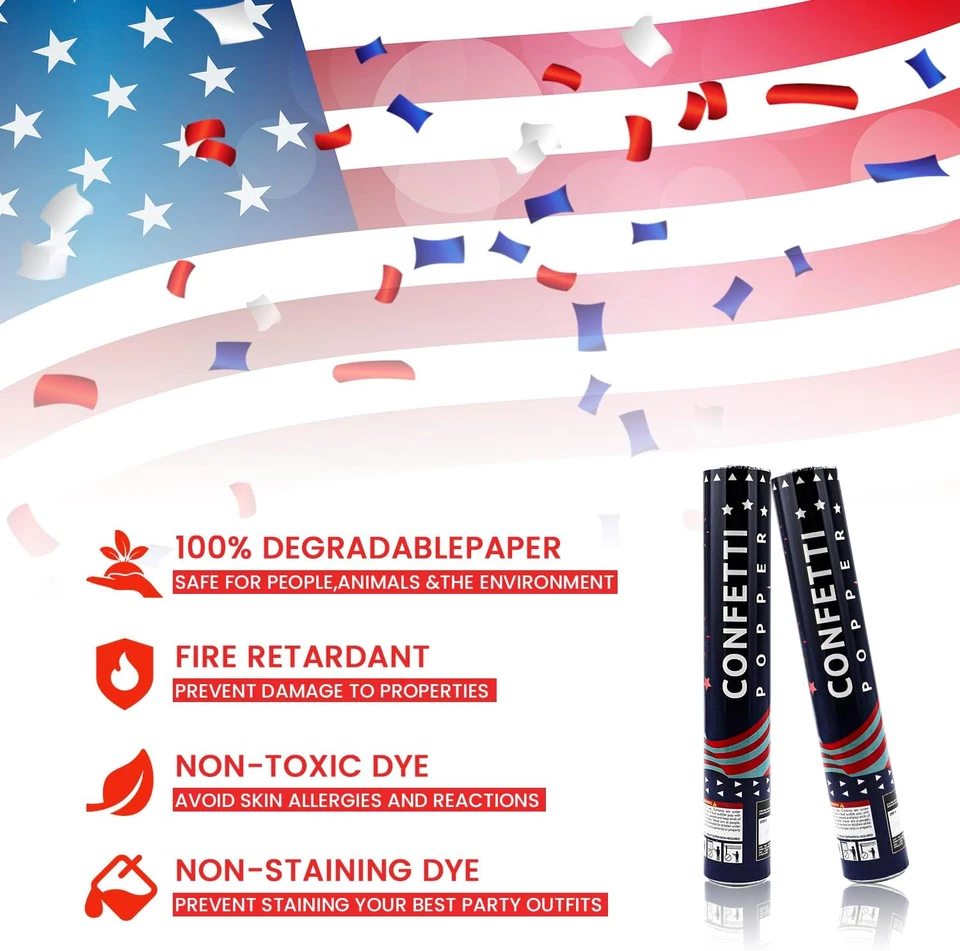 Confetti Cannon 12 包多色可生物降解五彩纸屑 Popper Party Confetti  — 第 4/4 张图片