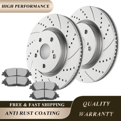 Front Drilled Disc Brake Rotors Brake Pads Kit for Avalon Camry RAV4 ES250 ES350