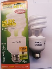 6 Pack 18 Watt Spiral Bright White CFL Long Life Light Bulbs 12,000 Hours