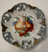 Antique Pear and Fruit China Decorative Bowl