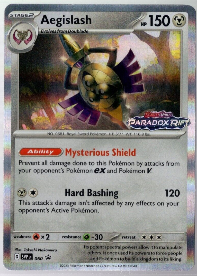 Aegislash SVP 060 Pre Release Stamped Promo Paradox Rift Pokemon TCG Near Mint
