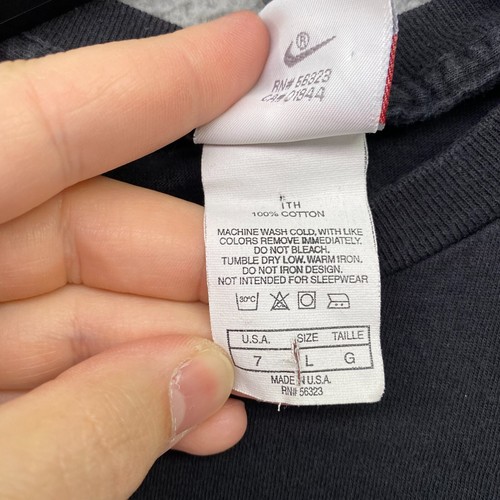 Vintage Nike T Shirt Kids Youth Large Size 7 Gray Tag USA Made Blue Swoosh - Picture 6 of 9