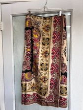 NWOT Dana Buchman Petite Paisley Cream Gold Red Black 100 Silk Wrap Skirt Sz 10