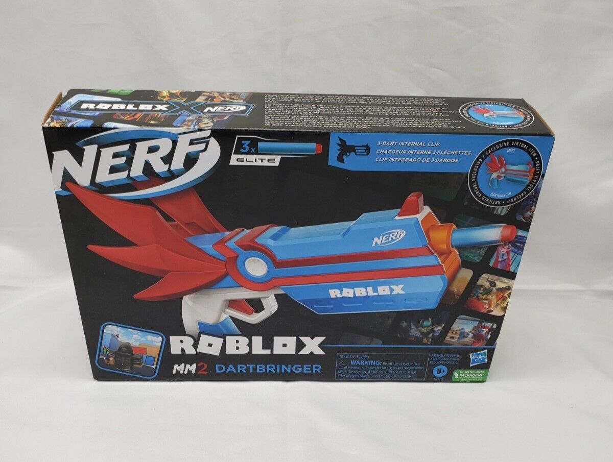 Nerf Roblox MM2 Dartbringer Blaster w/3 Elite Nerf Darts & MM2 Dartbringer  Code