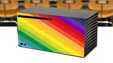 Wrap Skin Decal For XBOX SERIES X CONSOLE Rainbow Colorful Pride Stripe Flag