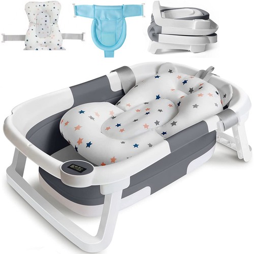 Foldable Baby Bathtub Baby Bathtub Set Foldable Large Newborn Bathtub - Picture 19 of 27