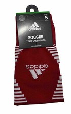 adidas Soccer Team Speed Sock 1 Pair , Red/White, Small / Youth 13C-4Y