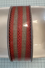 Stampin' Up Terracotta Tile Scalloped Linen Ribbon 2019 In Color