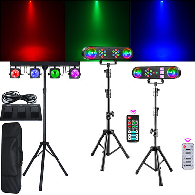 DJ Event Partylicht Set mit T-Bar Stativ RGB DMX Bühnenlicht Strobe Ostern