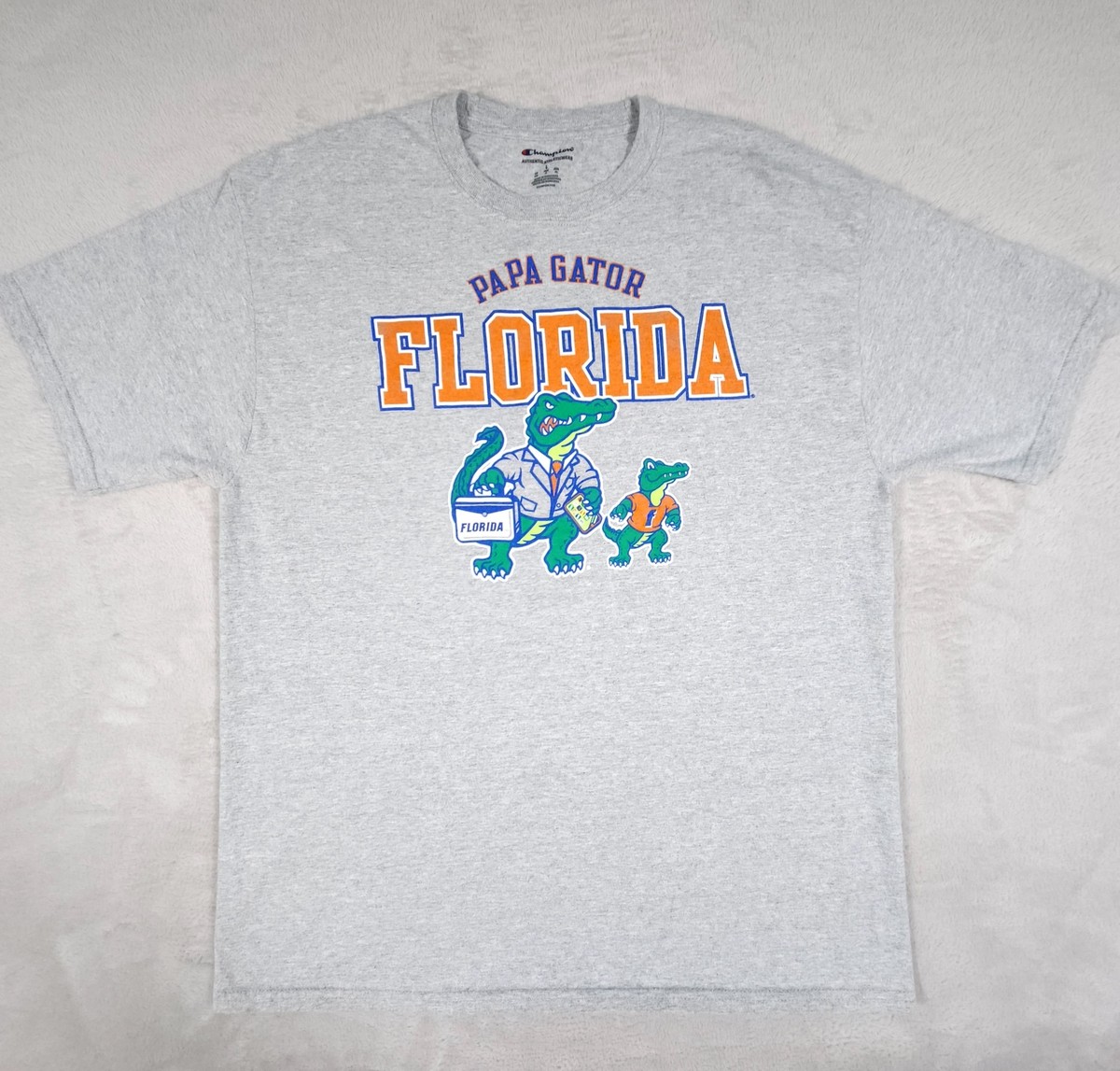 Florida Gators Champion L Gray T-Shirt Papa Gator Florida Crew 
