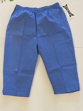 Vintage CERVELLE Casual Cotton Blend Cornflower Blue Capri Pants Sz Large NWT