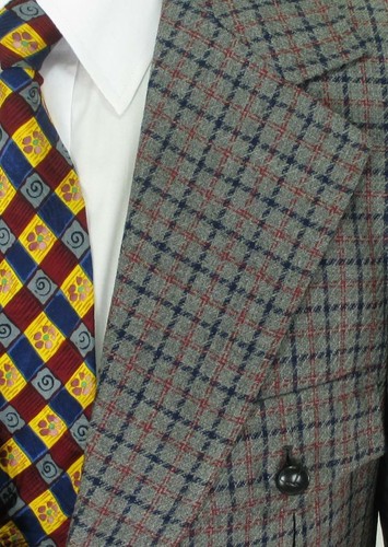 38 R Hughes Hatcher Vintage 70s Gris Plaid Laine Hommes 2 Boutons Veste Sport - Picture 3 of 9