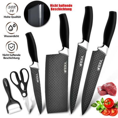 Kitchen Knife Set with Block Self Sharpening Dishwasher Safe Anti-slip Handle US