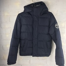 Boys: Abercrombie Fitch: DOWN filled kids: Navy Coat: sz: X-Large Hooded