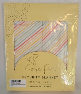 COPPER PEARL SECURITY BLANKET RAINEE SET OF 2 16''X16'' PREMIUM KNIT FABRIC