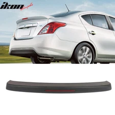 Fit 12-19 Nissan Versa 4Dr Rear Trunk Spoiler Wing ABS W/Brake Light Matte Black