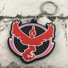 Rising Pheonix Vinyl Rubber Keychain Key Ring Black Red Pink 