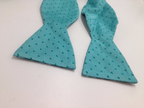 $115 Countess Mara Men`S Blue White Reversible Bow Tie Dress Adjustable Bowtie - Picture 3 of 6