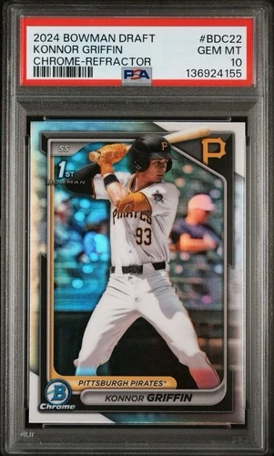 2024 BOWMAN DRAFT CHROME-REFRACTOR #BDC22 KONNOR GRIFFIN PSA 10