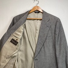 Paul Stuart Mens Houndstooth Sport Coat Blazer Black White Made in Canada 40R