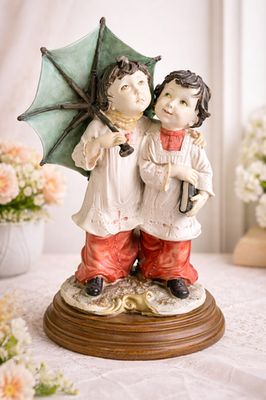 VTG Giuseppe Armani Religious Altar Boys w/Umbrella Figurine