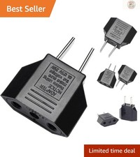 Portable to US Travel Adapter Plug-and-Play Power Converter with 2 Outlets