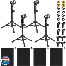 Relaxweex 4 Set Desktop Mic Stand Portable Foldable Adjustable Tabletop Micro