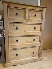 Corona 3+2 (5) Drawer Chest of Drawers Mexican Solid Pine by Mercers Furniture®