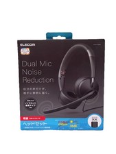 ELECOM Wired Headset Stereo Headphones Dual Mic Noise Reduction HS-HP101UNCBK
