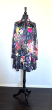 Marchesa Notte dress Sz 0 Dark Floral Mini Dinner Party Wedding Guest
