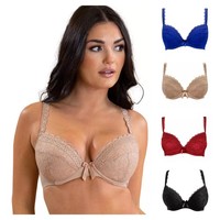 Pour Moi Rebel Bra Feminine Plunging Padded Underwired Womens Lingerie 84000