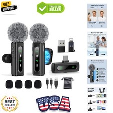USB C Lavalier Microphone Wireless Mini Mic for Type-C Android Phone/Tablet/P...