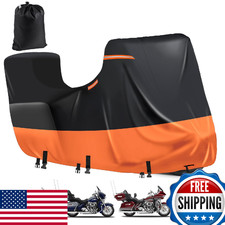 Waterproof Motorcycle Cover with Side Top Box,600D Heavy Duty Outdoor Motorcycle