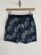 Vilebrequin Turtle Swimming Shorts Kids Boys Navy Blue Green Elephants Age 12