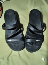 CROCS Patricia Women's Black Slip-On Wedge Sandals Size 6