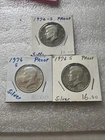 Lot of 3 1976-S Kennedy Bicentennial Half Dollar Proofs (2 Silver, 1 C.N.)