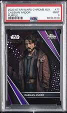 2023 TOPPS STAR WARS CHROME BLACK PURPLE REFRACTOR CASSIAN ANDOR 82/125 PSA 9