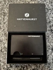 Havenhurst Slim Minimalistic RFID Blocking Minimalist Cash Strap Obsidian