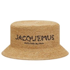 Authentic Jacquemus Le Bob Pesco Raffia Bucket Hat Unisex - Size 60 New RRP £270