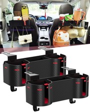 Car Headrest Backseat Cup Holder 3.7", Seat Back Organizer with Hooks