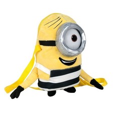 Minions Plüsch Rucksack 30 cm mit Reißverschluss und verstellbaren Gurten