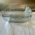 Vintage Anchor Hocking Square Pebbled Glass Salad Bowls -Madison Collection (2)