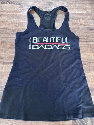 Women s Grunt Style Racer Back Black Tank Top Size Xl Beautiful Bad Ass