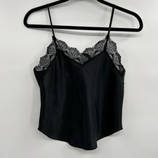 VTG Victorias Secret Y2K Gold Label Lace Trim Cami Sz S Black Dark Fairy Goth