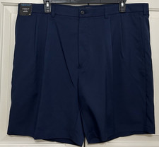 NWT Roundtree  Yorke Performance size 44B peacoat blue pleated golf shorts mens