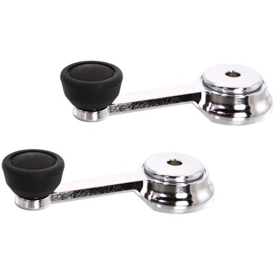Window Crank Set For 1976-1986 Jeep CJ7 1968-75 CJ6 Chrome With Black Knob 2Pc