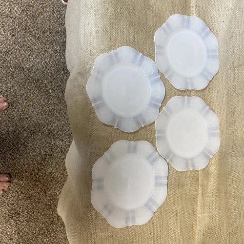4 Macbeth Evans Depression Glass American Sweetheart Monax Salad Plates 8"